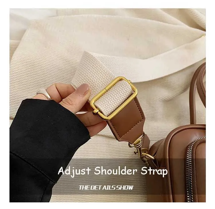 Vintage Handbags for Women Solid Pu Leather s Large Capacity Female Commute Wide Strap Crossbody Packs 2024 NewC241212_voghion.com