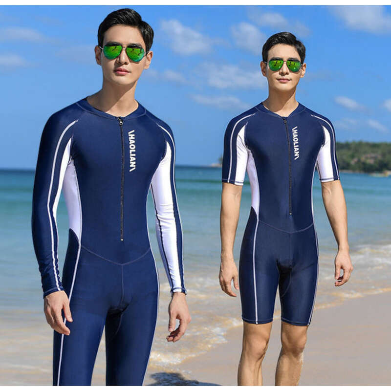 Men's One-piece Sun Protection Swimsuit, Quick Drying Diving Jellyfish Suit, Women's Long Sleeved Plus Size Children's_voghion.com