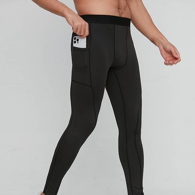 Kompressions-Laufhose für Herren – Hochelastische, schnelltrocknende Trainingstights für Fitnessstudio, Joggen und Outdoor-Sport (Schwarz/Weiß/Grau/Marineblau/Grün/Burgunderrot)​_voghion.com