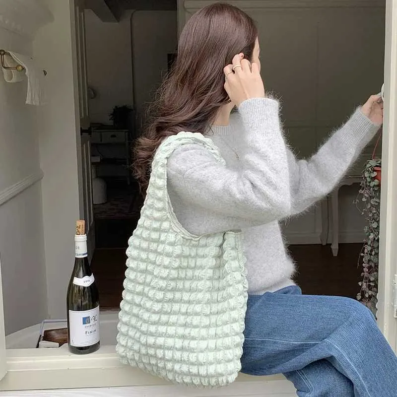 Ydlns Été Plissé Nuage Femelle Bonbon Couleur Grande Capacité Sac À Bandoulière Sacs À Main Shopping Filles Pochette Fourre-Tout_voghion.com