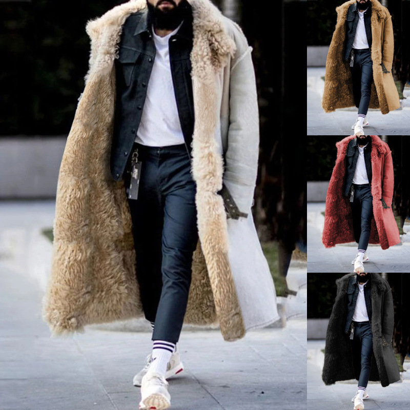 Men’s Clothing men’s coat new stock fur and fur thickened coat leather coat