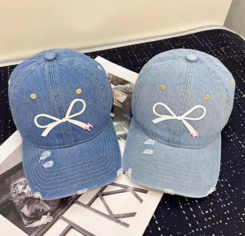 Casquette de baseball en denim avec nœud papillon pour homme et femme, chapeau seau, casquette de baseball, casquette d'été, bonnet de haute qualité_voghion.com