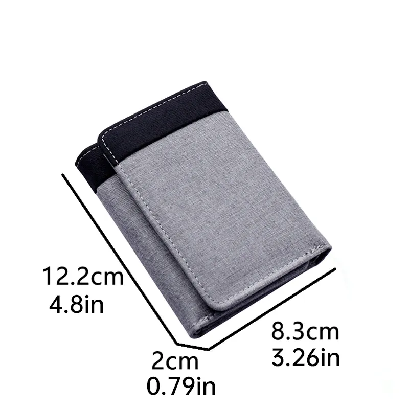 Canvas Men ID/Photo Holders Black/Blue/Gray Card Holder Wallet Case 8 Slots Hasp Male Purse_voghion.com