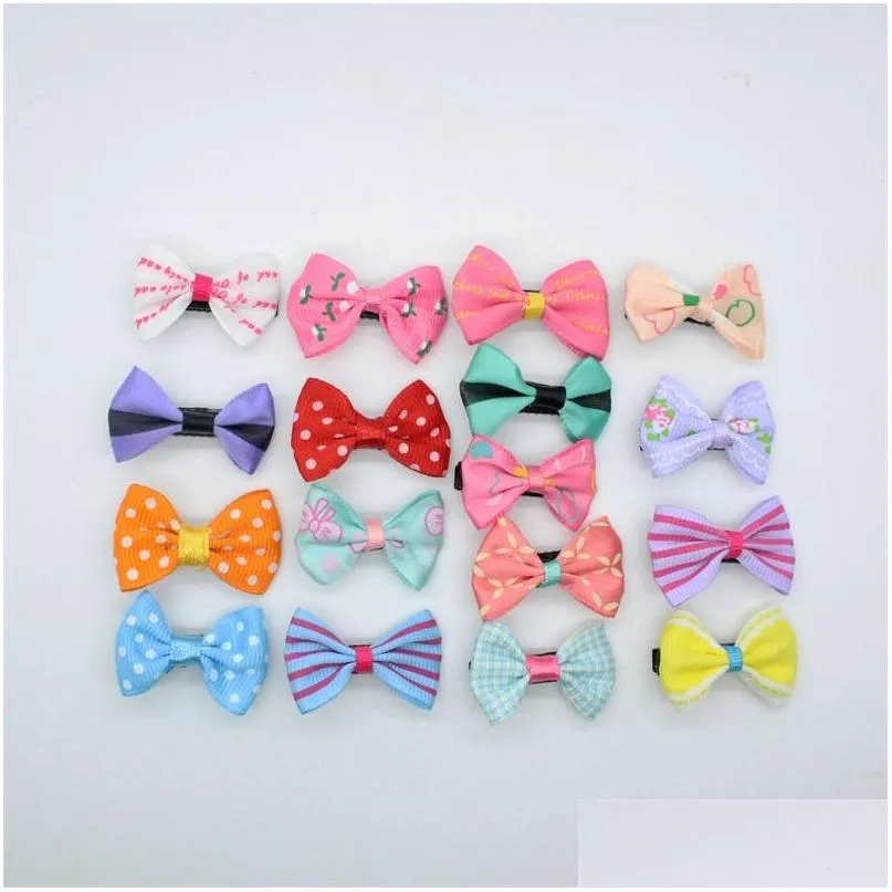 Clips Barrettes 100 Teile/los Mini Bogen Haarklammern Kinder Süße Mädchen Solide Dot/Streifen Druck Haar Clip Haarnadeln Styling Zu_voghion.com