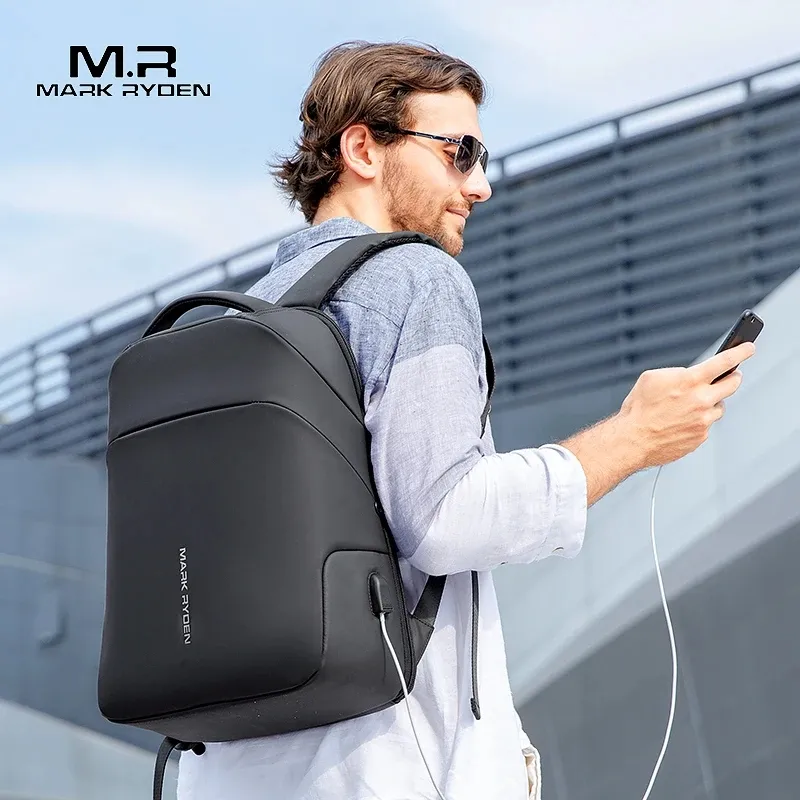 Mark Ryden 40 * 30 * 14 Anti-Diebstahl TSA-Schloss Herren Rucksack Wasserdichter Regenmantel 15,6 Zoll Laptop Schule Mode Mann Reisetasche_voghion.com