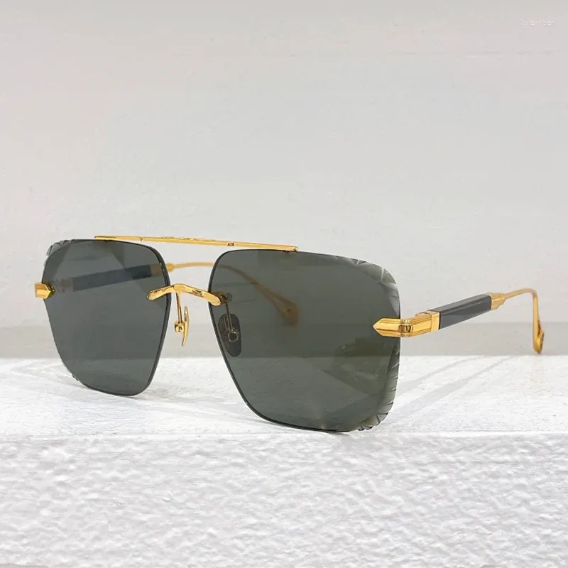 Sunglasses Z062 Double Bridge Acetate Big Square Rimless Handmade Designer Brand Men Driving Outdoor Uv400 Eyeglasses_voghion.com