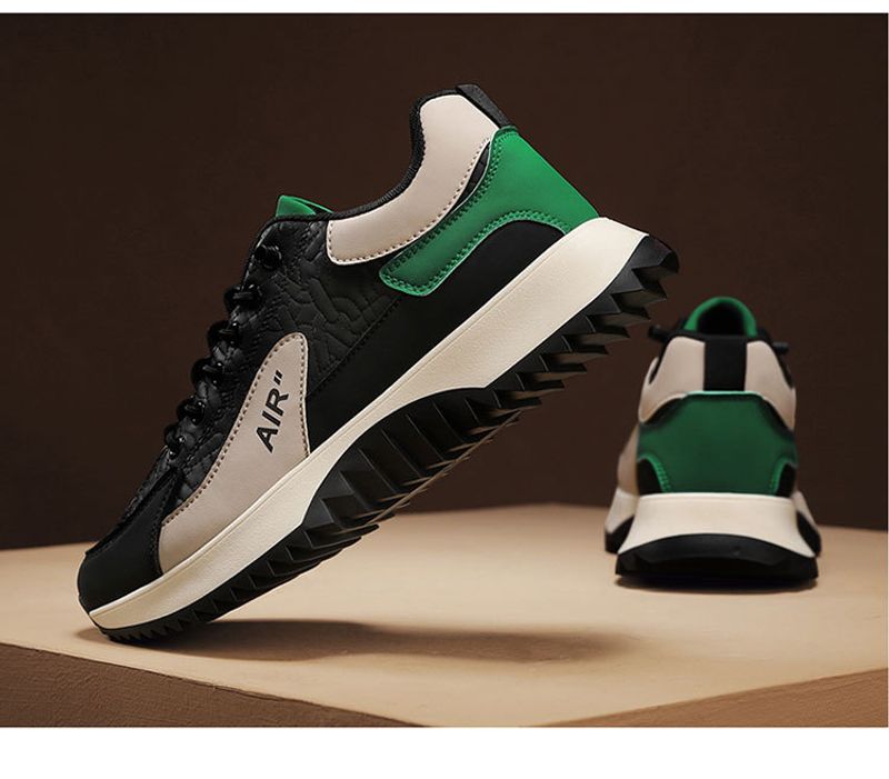 Atmungsaktive Sneakers Mode Dick gepolsterte Laufschuhe mit dicker Sohle Student Herrenschuhe_voghion.com