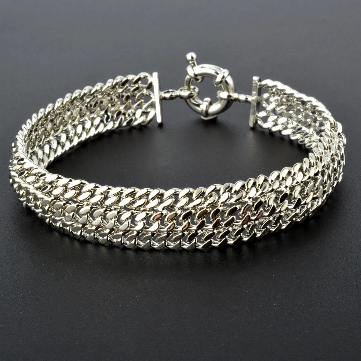 Sunny Jewelry Měděné článkové náramky pro unisex pozlacené náramky Miami Curb Punk klasický řetízek na ruku, dárek_voghion.com
