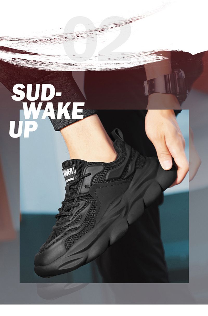 New Versatile Spring Casual Running Sneakers Breathable Men's Lightweight Platform Heightening Trendy Dad Shoes_voghion.com