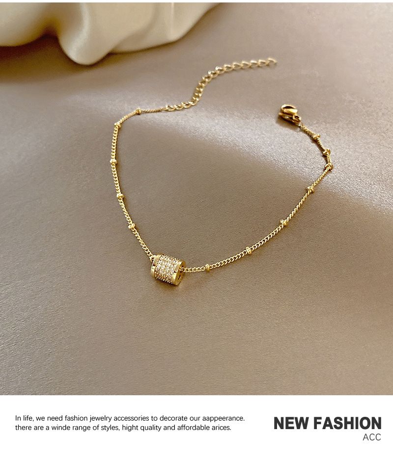Elegant Simple Classic Style Geometric Titanium Steel Inlay Zircon Bracelets 1 Piece_voghion.com