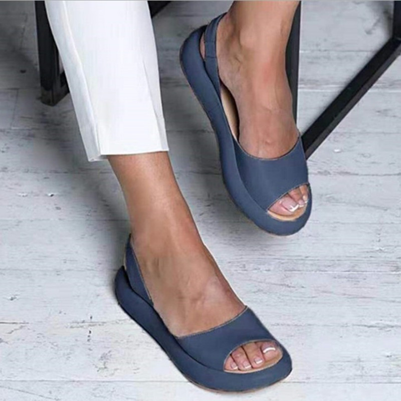 Sandali piatti con bocca di pesce alla moda da donna_voghion.com