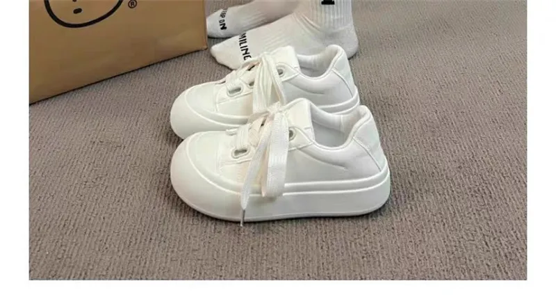 Casual Platform Sneakers For Women Versatile White Trainers_voghion.com