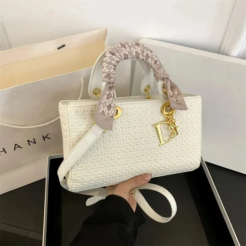 bag Purse 2025 Shell Women Designer New Fashion Commuter Print Shoulder Crossbody Bag Denim Black_voghion.com
