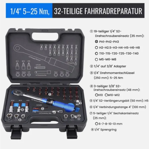 Coffret clé dynamométrique réglable ensemble d'outils pro_voghion.com