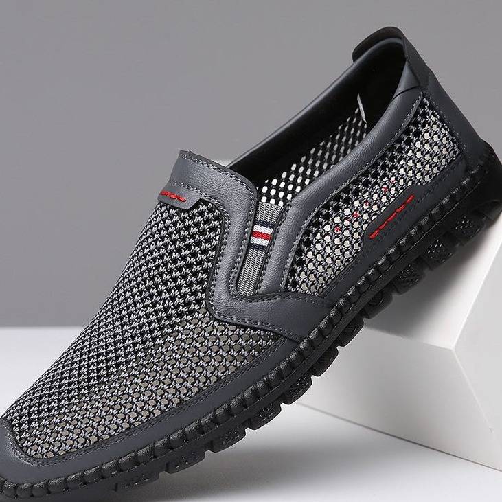 Men's Breathable Casual Shoes - Lightweight Slip-On Loafers With Soft Sole & Mesh Design For Everyday Comfort​_voghion.com
