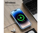 For IPhone 13 Pro Silicone Case With Screen Protector & Camera Lens Protector [Set Of 3] 360 Protection Pack For IPhone 13 Pro 6.1", Light Blue_voghion.com