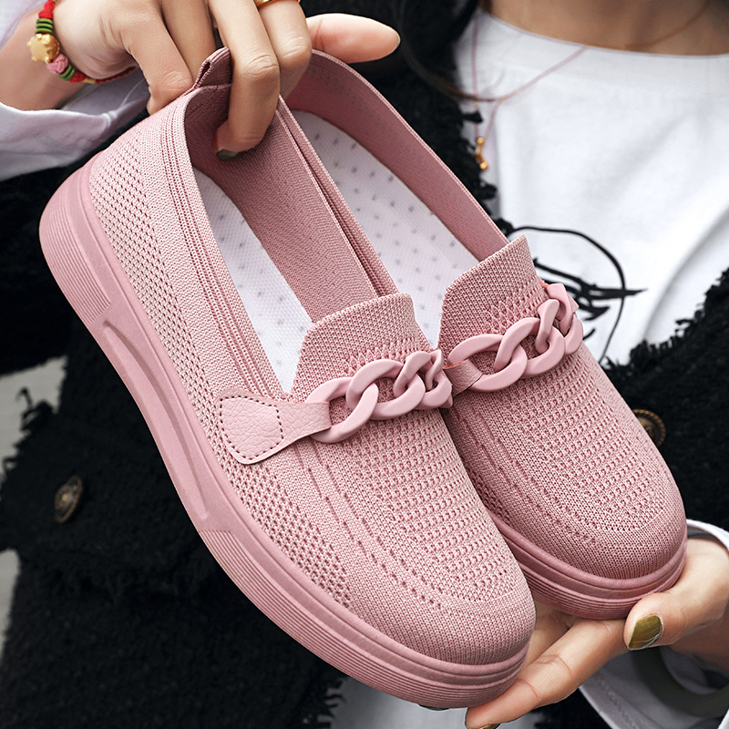 Women's shoes comfortable flying woven mother shoes one step comfortable women's shoes