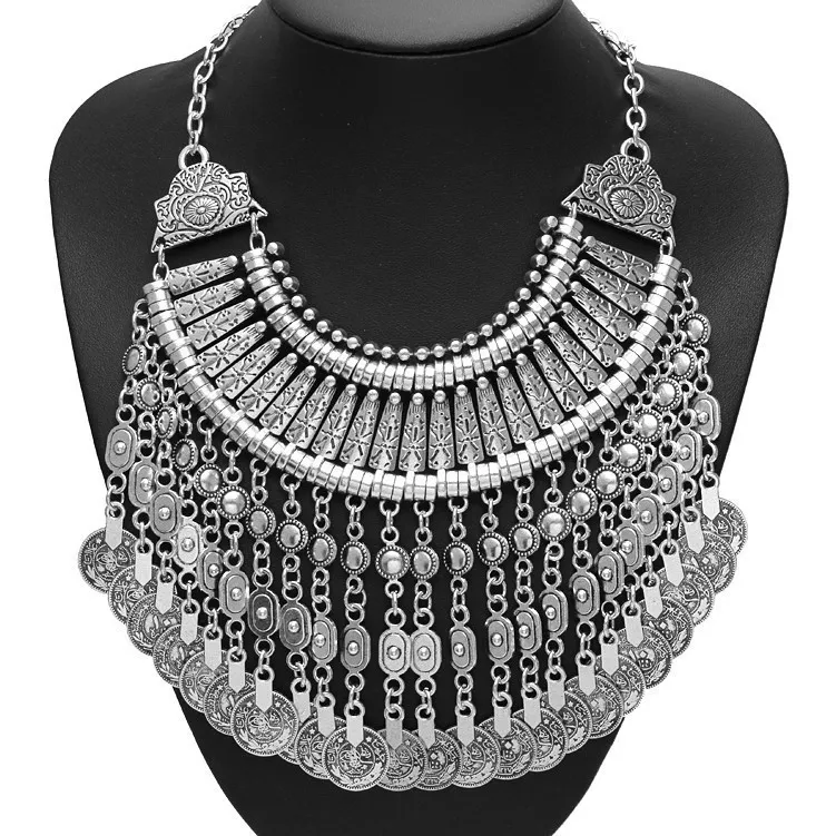 Colliers pendentifs KMVEXO Vintage multicouche Maxi Boho Déclaration & pendentifs Collier de pièces de monnaie bohème Femmes 2023 Femme_voghion.com