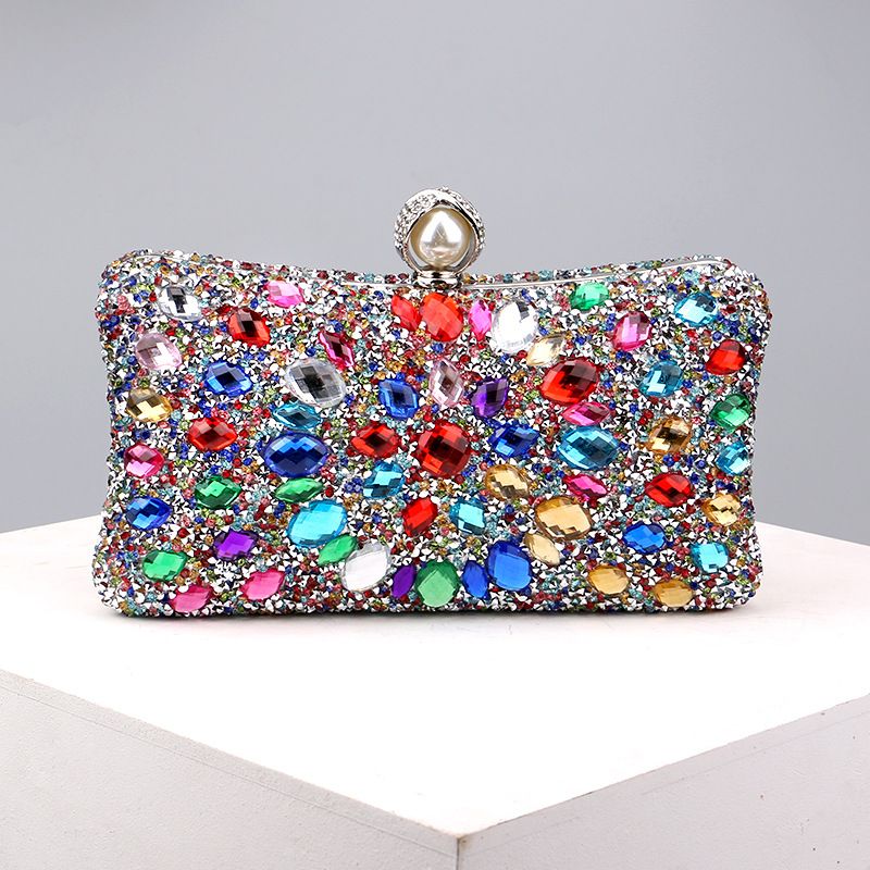 Sac de soirée polyvalent pour banquet de mode féminine avec incrustations de diamants populaires_voghion.com