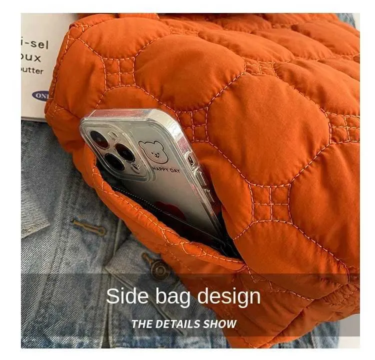 Mode Gesteppte Stickerei Thread Handtasche Leichte Puffy Top-Griff Große Kapazität Damen Kleine Einkaufstasche mit Mini_voghion.com