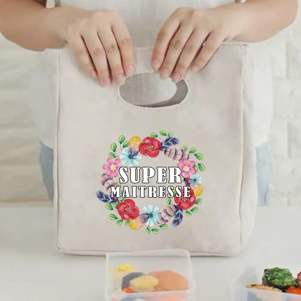 2023 Canvas Lunch Dinner Bags Print Handbag Picnic Travel Breakfast Box Lunchbox School Child Thermal Bag Tote Food Door_voghion.com