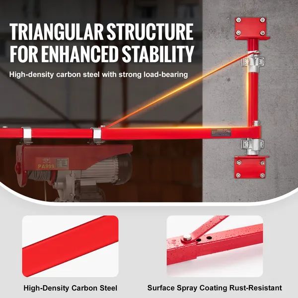 Electric Hoist Support Arm Steel Lifting Frame 180 Degree Swivel_voghion.com