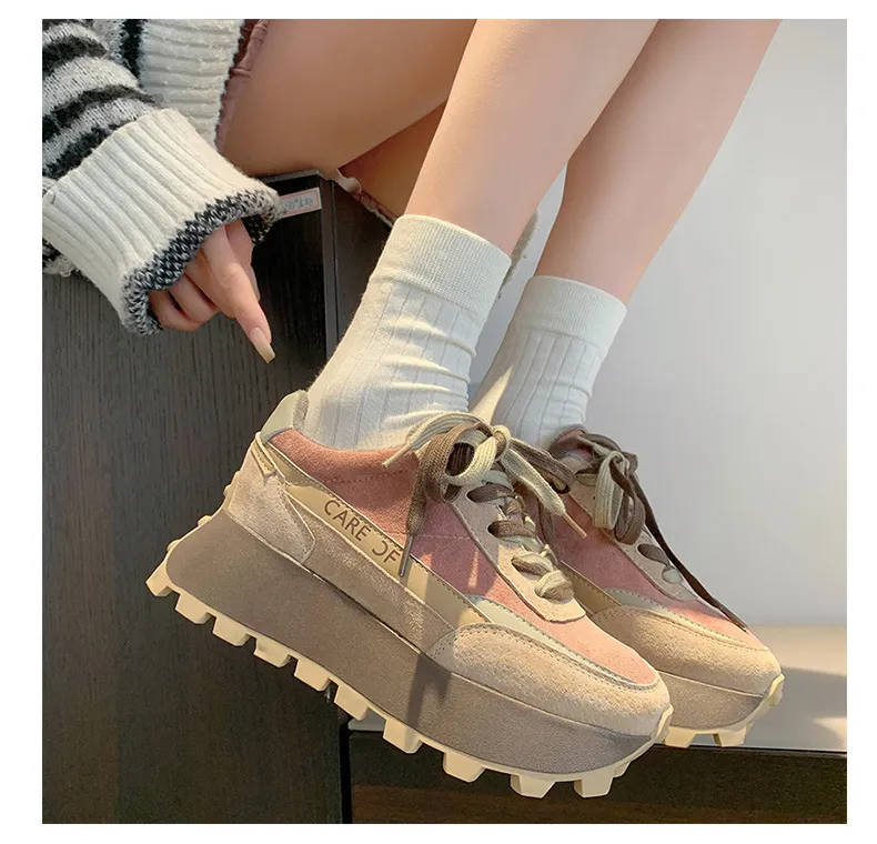 Matsuke Heel Semelle épaisse Mesh Respirant Sport Confortable Léger Polyvalent À La Mode Femmes Casual Dad Chaussures_voghion.com