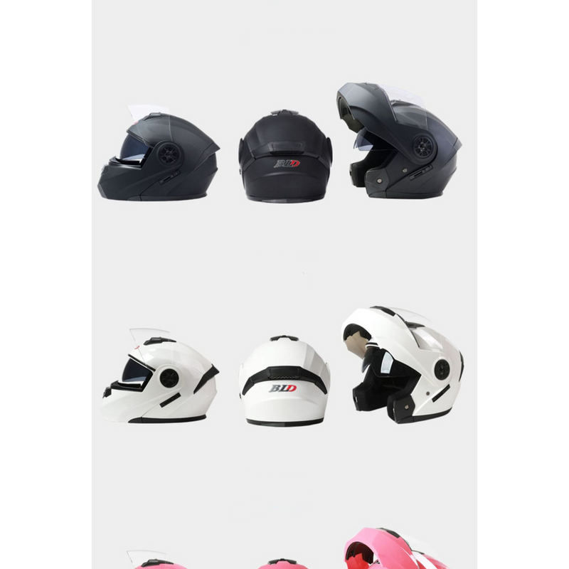 BLD Motocicletă completă cu lentile duble dezvăluită Cască de vară universală Four Seasons_voghion.com