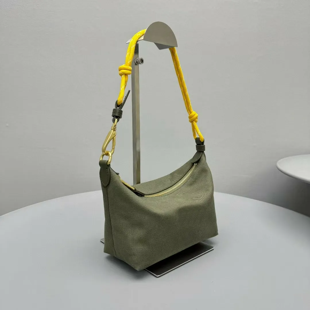 Designer-Handtaschen: Lunchbox aus blauem Canvas in 10A-Qualität mit Stickerei und goldenen Beschlägen – wasserdichte Hobo-Tasche für den Alltag_voghion.com