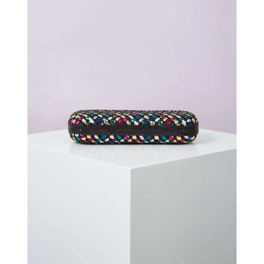 Gold Evening Clutch Bag For Women Leather And Bright E Woven Purse Elegant Ladies Metal Knot Party Handbag Bolsas_voghion.com