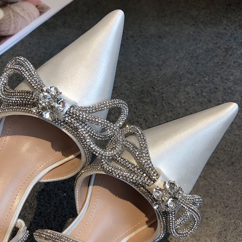 Sommarmode Rhie Dia Butterfly-Knot Sandaler Höga klackar Tå-tofflor Dam Pumps Party Bröllop Bg Skor_voghion.com