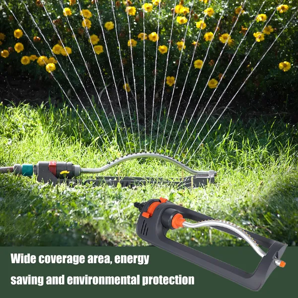 Irrigatore da giardino compatto e regolabile per uso domestico, con design oscillante._voghion.com