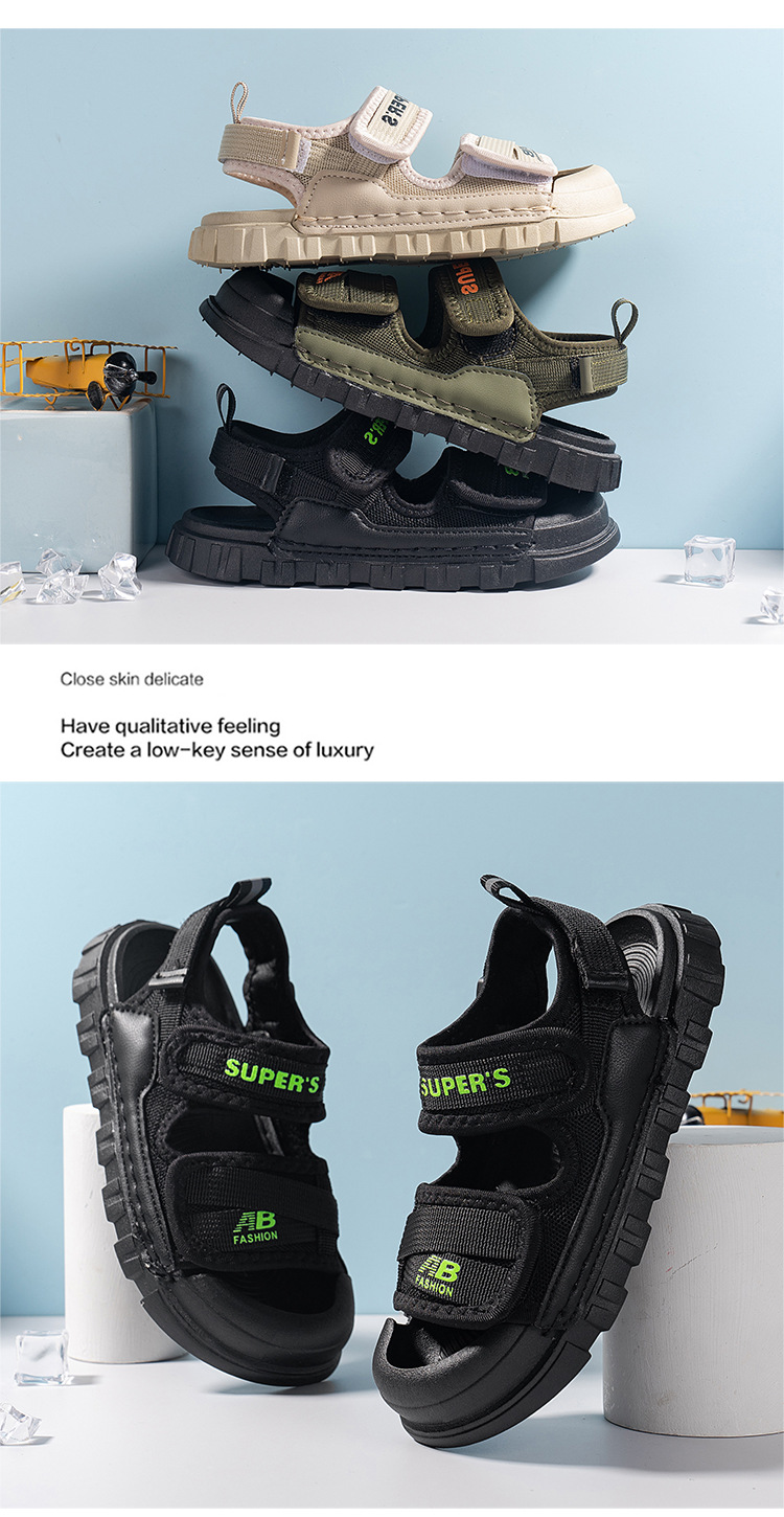 Sandales pour garçons 2024 Été Nouvelles chaussures de plage antidérapantes pour enfants moyennes et grandes filles Baotou_voghion.com