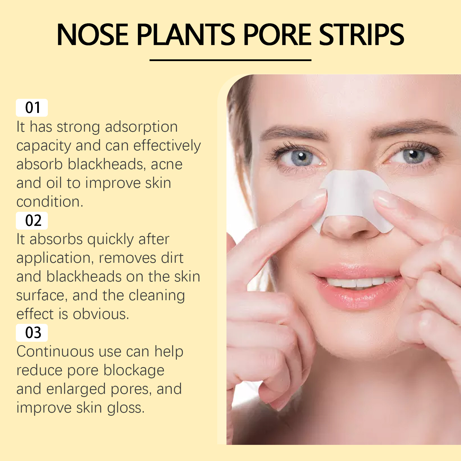 EELHOE Blackhead Cleansing Nose Patch Gently Cleanses T Zone Pores, Acne Moisturizes Skin And Tears Nose Mask_voghion.com