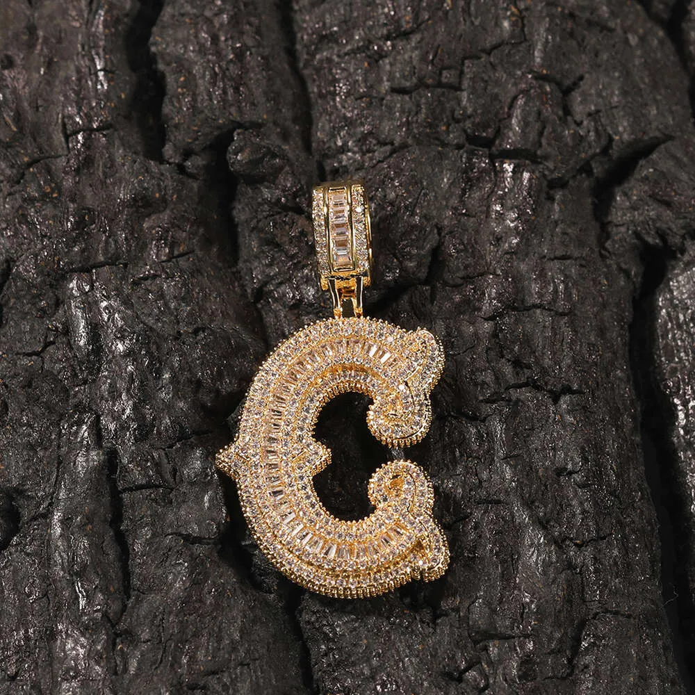 Collana con lettera Hip Hop, cristallo, spine di zucchero, rosa, gioielli, 26 lettere inglesi, GRA, moissanite, diamante, oro, argento sterling_voghion.com