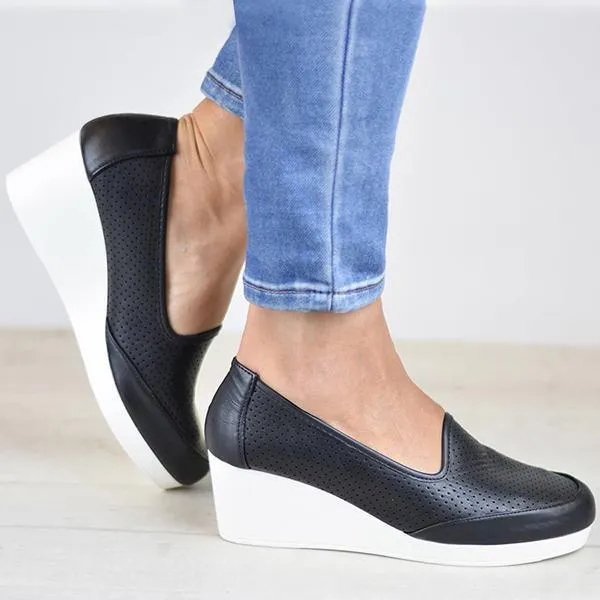 2022 New Wedges Women Sneakers Light Breathable Ladies Slip-On Solid Color Female Sport Casual Shoes atillas Mujer_voghion.com