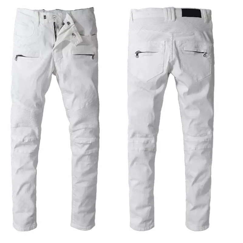 Jeans de créateur pour hommes Jean Lettre Distressed Skinny Ripped Biker Slim Fit Moto Bikers Denim pour homme Mode Mans_voghion.com