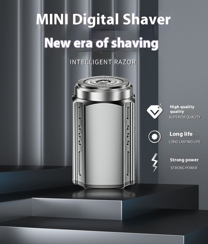 New electric small steel cannon with washable blade, men's shaver, rechargeable mini shaver_voghion.com