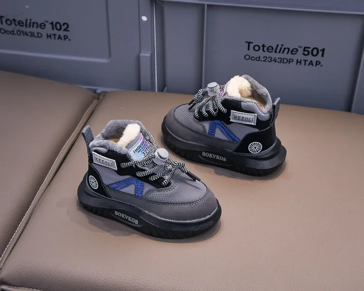 Caldi stivali da neve per bambini da 1 a 8 anni, alla moda, per bambini e bambine, in cotone, con tacco alto, taglie 21 - 30_voghion.com