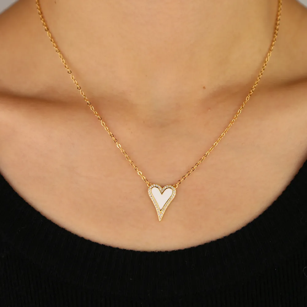 Collane con ciondolo minimali e delicate, con zirconi trasparenti, rosse, bianche e nere, in smalto a forma di cuore, regalo per amanti dei gioielli da donna_voghion.com