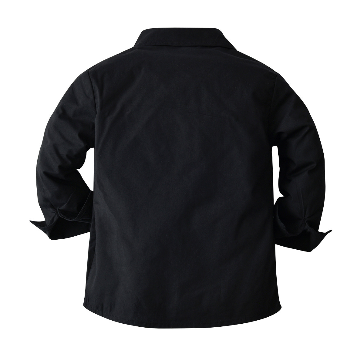 Schwarzes Hemd für Kinder, lässiger Hosenanzug, Jungen-Krawatte, formelle langärmelige Strickjacke, zweiteiliges Set_voghion.com