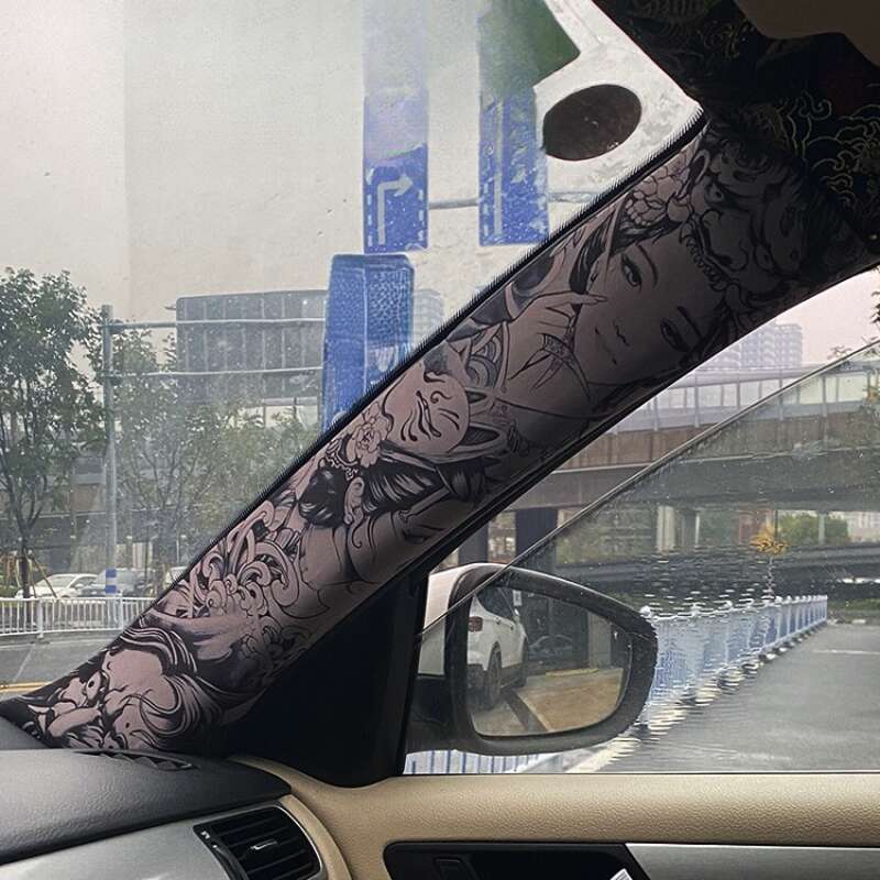 AB Pillar Autoadeziv Spate Adeziv Tatuaj Floral Braț Personalizat Pictat Manual Frumusețe Schimbare de Culoare și Interior_voghion.com