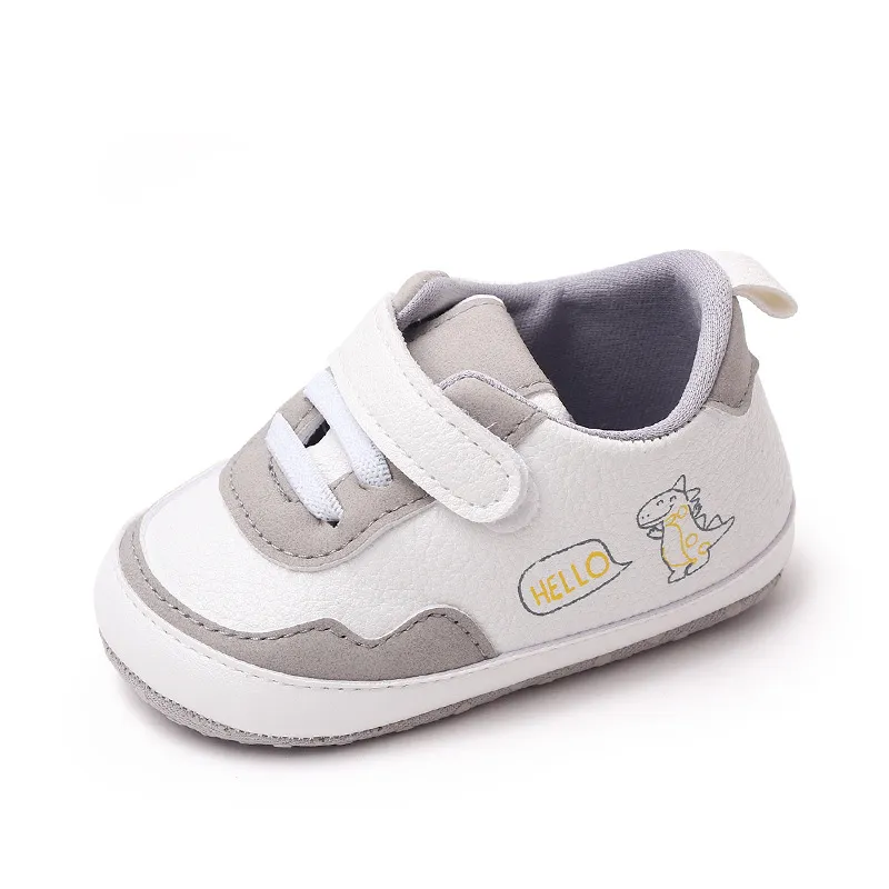 Baskets de sport pour nouveau-nés garçons et filles, imprimé lettres de dessin animé, premiers pas pour bébés, pieds mignons, antidérapants, pré-marcheurs_voghion.com