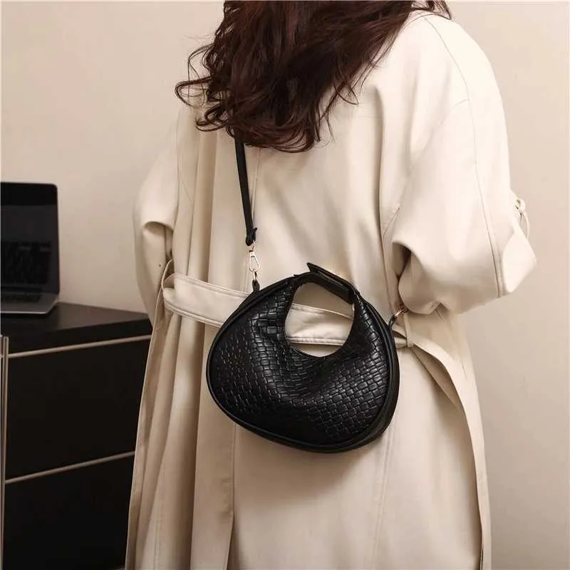 Borsa a tracolla da donna di alta qualità, nuova moda, design di nicchia, stile semplice, borsa a tracolla intrecciata da donna Ba241106_voghion.com