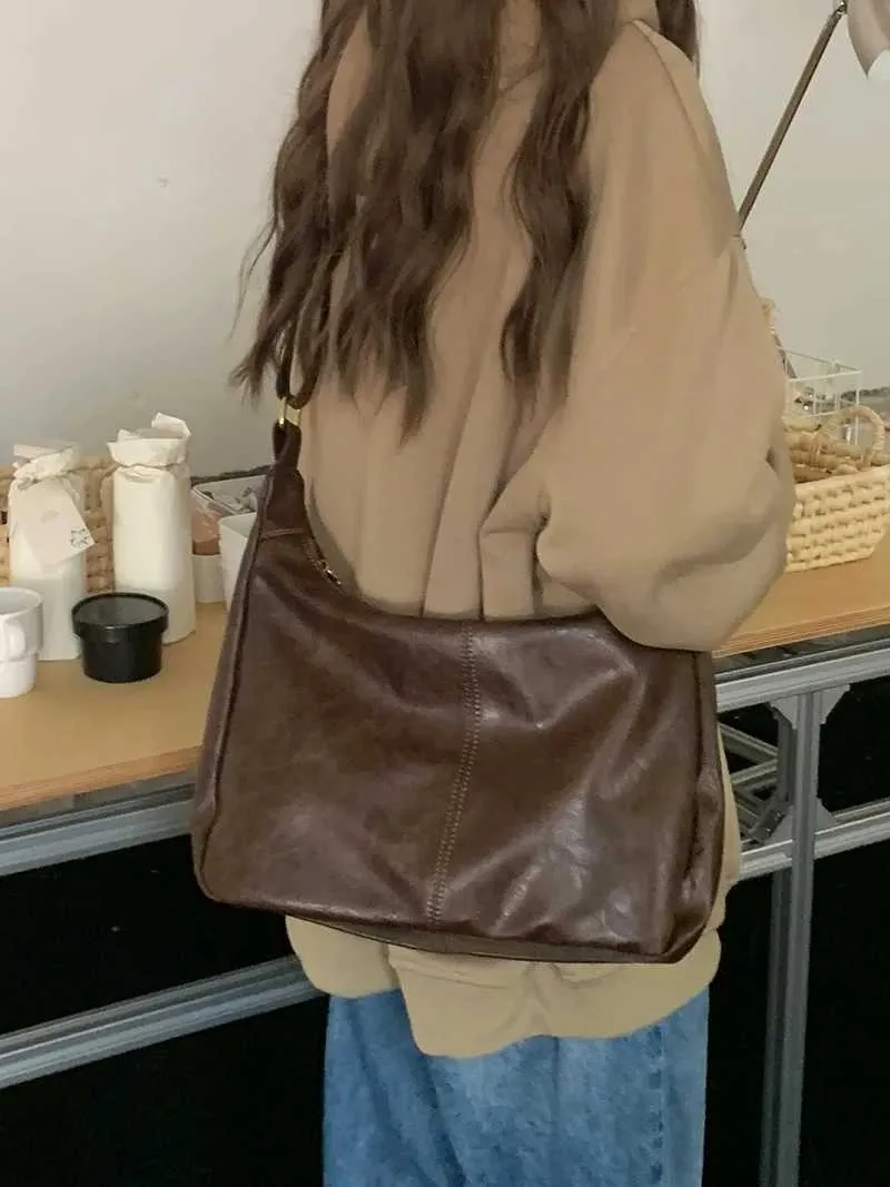 Borsa a spalla da donna in pelle bovina borsa a mano elegante_voghion.com