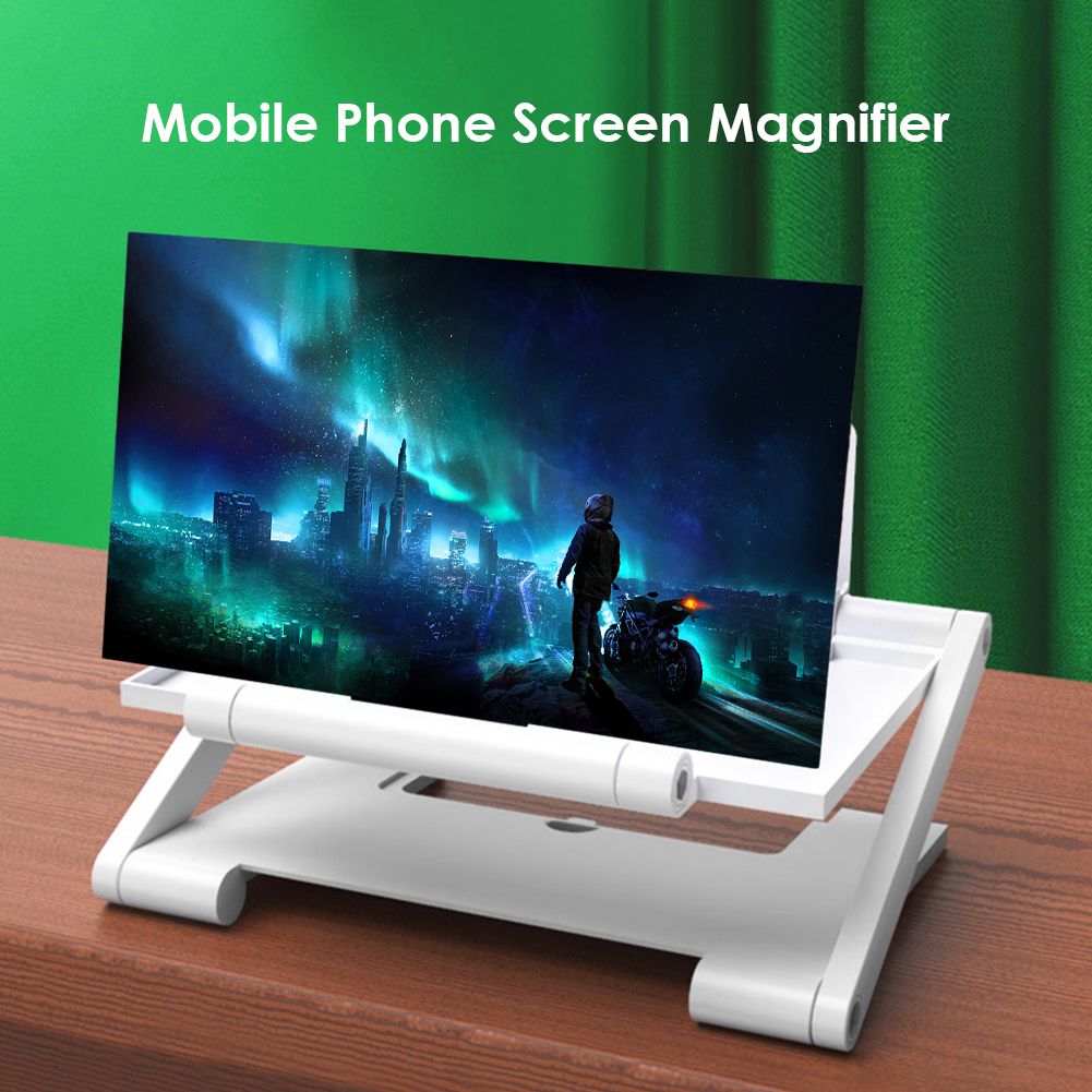 8 Inch 3D HD Cell Phone Screen Amplifier Bracket Foldable Display Enlarged Magnifying Stand Mobile Video Magnifier Desk Holder_voghion.com