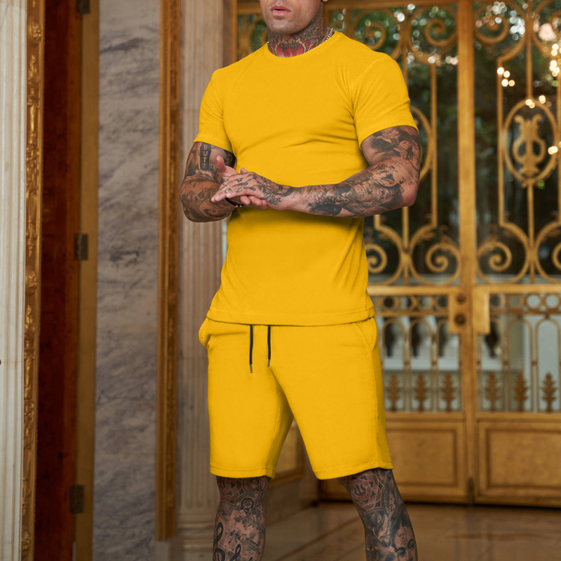 ​​Men's Summer Sportswear Set - Breathable Quick-Dry Short Sleeve T-Shirt & Shorts For Gym, Running, Casual Wear (Multiple Colors & Sizes)​​_voghion.com