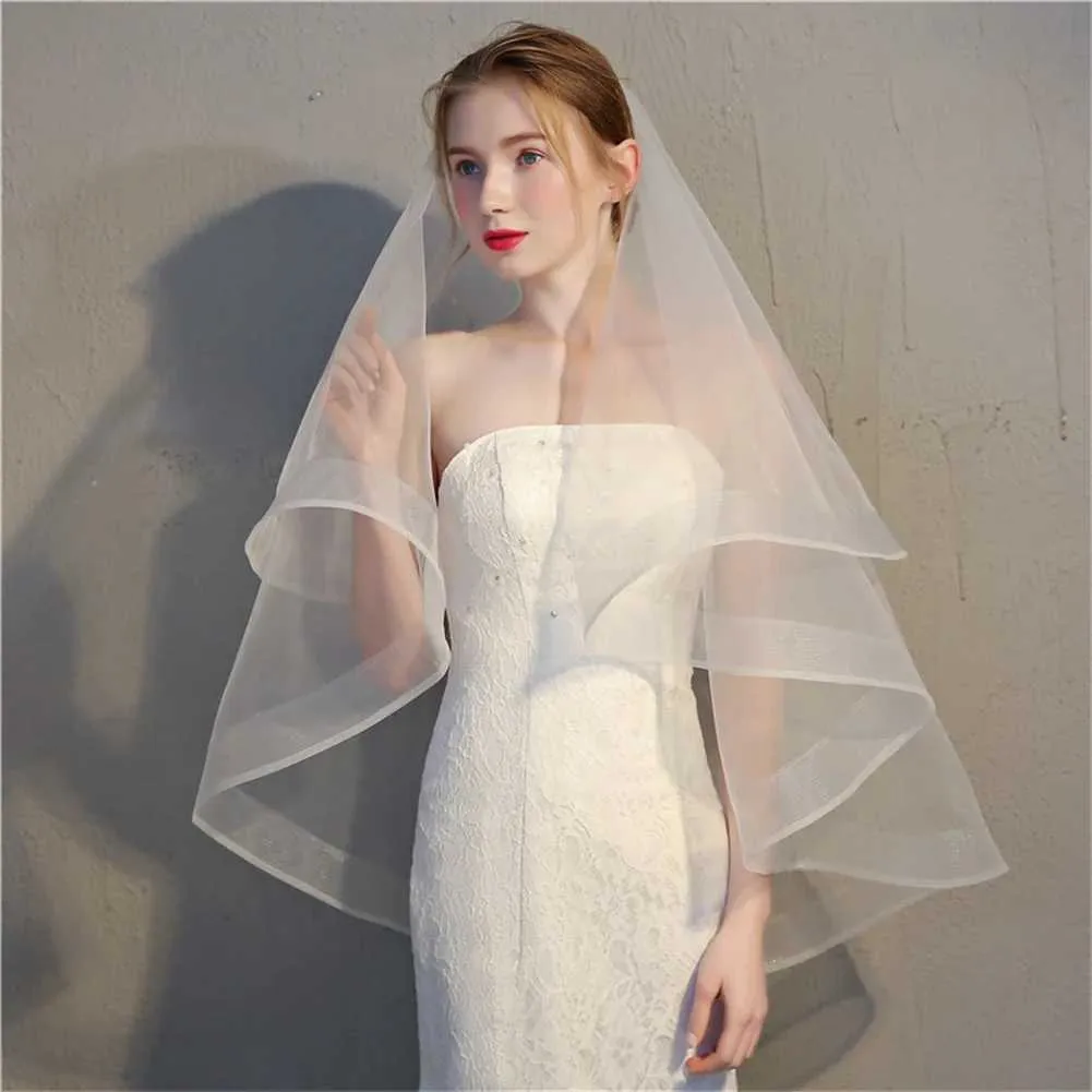 Gioielli per capelli da sposa, semplici, corti, a doppio strato, per abito da sposa, accessori di vendita calda con pettine per capelli_voghion.com
