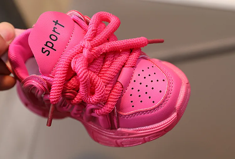 Pigersneakers Børn Børn Trendy Pink Beige Platform Snøresko Littlesprouts Børn Løbesko Skridsikre Pigesko_voghion.com