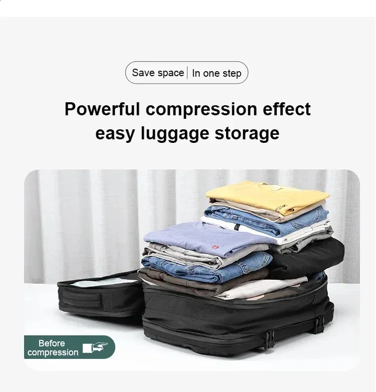 Airback Travel Men 16 inch Laptop Backpacks Vacuum Compression Expandable Business Back Pack School Backpack 240730_voghion.com